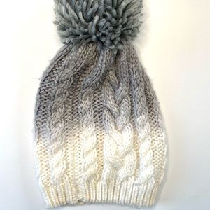 Pom knit hat